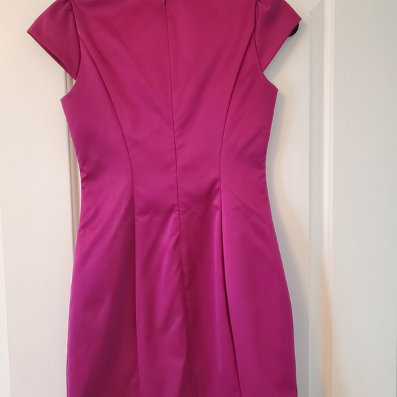 Jacob Fuchsia Mini Dress with Black Ruffle Detail - Picture 2 of 5
